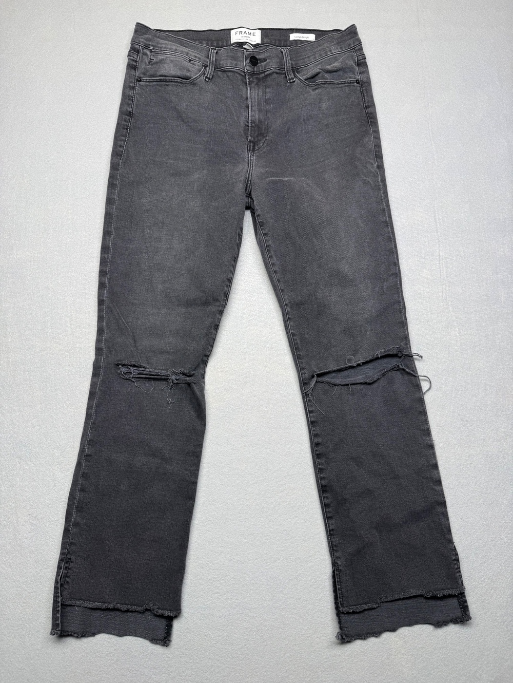 FRAME Le High Straight Jeans Women's Size 30 Black Distress